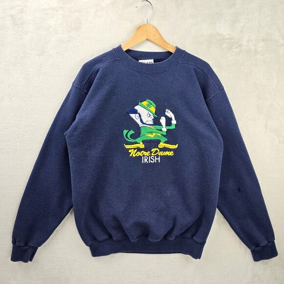 Vintage Notre Dame Sweatshirt Mens Large Fighting Irish Team Edition Apparel 90s - Picture 1 of 12